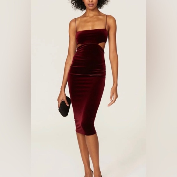 Nookie NWT Dejavu Midi Dress in Wine 🔥 - Picture 4 of 14